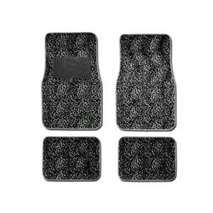   Rear Animal Print Carpet Floor Mats   Cheetah black& white Automotive