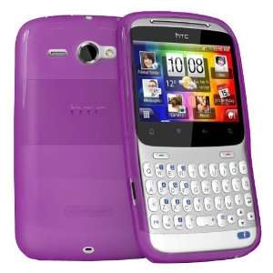   Purple Rubber Gel Skin Case for HTC Cha Cha Cell Phones & Accessories