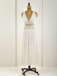 CATHERINE MALANDRINO Ivory Silk DRESS Wedding Gown S 6  