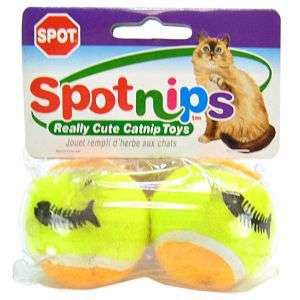 SPOT CATNIP TENNIS BALLS 2” 2PK CAT OR SMALL ANIMAL  