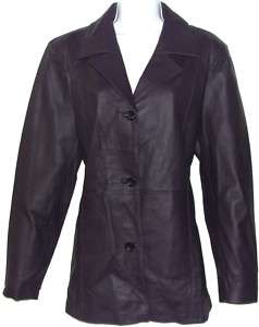 NWT Dialogue Washable Leather Jacket DARK PLUM/MEDIIUM  