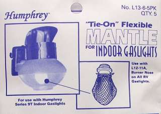 Humphrey Propane Gaslight Lamp Tie on Mantle  