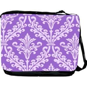  Rikki KnightTM Violet Color Damask Design Messenger Bag   Book 