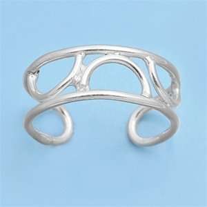  Sterling Silver Fashion Toe Ring   7mm Band Width Jewelry