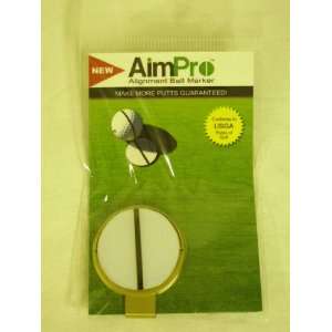  AimPro Alignment Ball Marker Hat Clip White (Magnetic Golf 