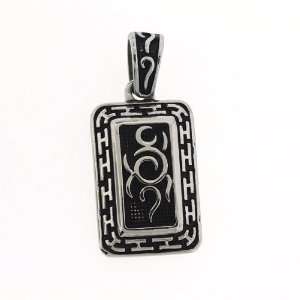   Steel 2 Tone Tribal Dogtag Pendant Spartacus Collection Jewelry