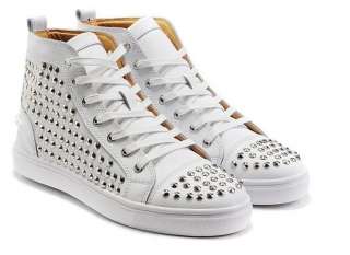Mens Celebrity Spike Studded Shoes Mid top SneakersUS6.5 9.5 EUR40 43 