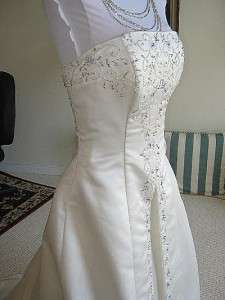 Maggie Sottero EVITA Diamond White Blue Wedding Dress Bridal Gown 