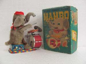 Vintage Battery Operated Mambo Elephant Drummer Toy  