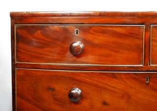 19TH CENTURY ENGLISH GEORGE III MAHOGANY BOWFRONT CHEST OF DRAWERS 