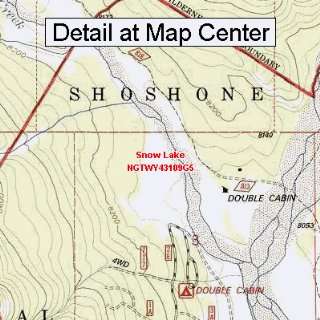  USGS Topographic Quadrangle Map   Snow Lake, Wyoming 