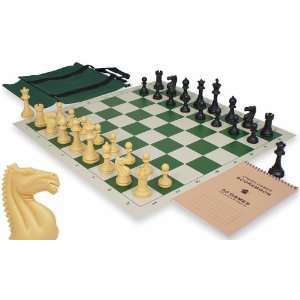  ClubTourney Chess Kit in Black & Camel   Green Toys 