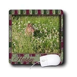   Bunny Rabbits in a Clover Patch, Happy Easter   Mouse Pads