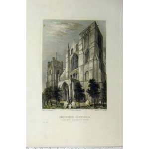  C1850 Chichester Cathedral West Front Bell Tower Print 