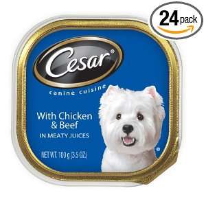 Cesar Canine Cuisine with Chicken & Beef in Meaty Juices for Small 