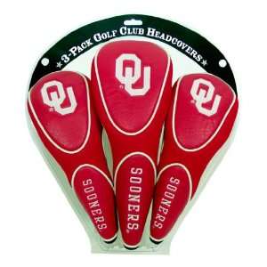  Oklahoma Sooners Team Logo Zippered Golf Club Head Covers 
