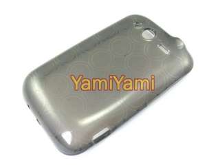 Plastic Soft Circle Skin Case Cover For HTC G13 Wildfire S A510e Grey 