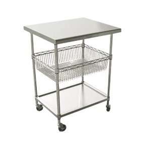 RELIUS SOLUTIONS Stainless Steel Utility Cart with Center Basket Shelf 