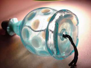 VINTAGE FENTON BLUE OPALESCENT COIN DOT OPTIC ELECTRIC ART GLASS LAMP 