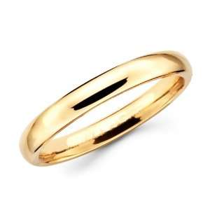  14K Solid Yellow Gold Plain Wedding Band Ring 3mm Size 12 