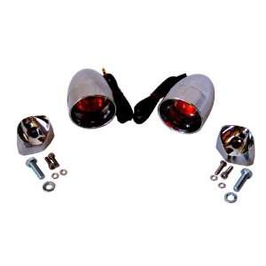 Harley Chrome Deuce Style Smoked Lens and Amber 1157 Bulb Turn Signals 