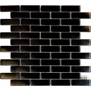 Montego Sela Metal Black Brick Metal Tile 12 x 12 In. Kitchen Bathroom 