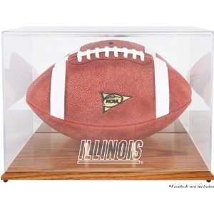   Fightin Illini Oak Football Logo Display Case