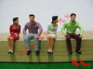 PAINTED SEATED FIGURES 132 Model Train People 1/I/G  
