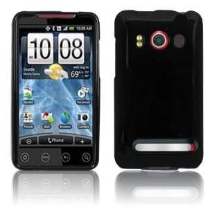  BLACK 1 PC GLOSSY SKIN CASE for HTC EVO 4G PHONE 