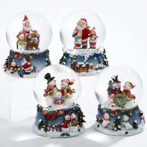   of 12 Santa Claus and Snowman Decorative Christmas Snowglobes 65mm