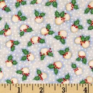  44 Wide Snow Flurries Snowballs Light Blue Fabric By The 