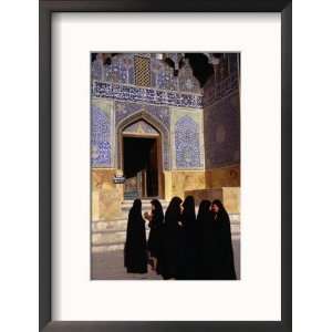  Women Wearing Full Chador Outside the Sheik Lotfollah 
