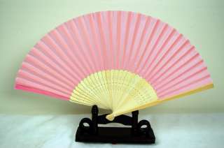pink silk bamboo fan this is a beautiful high quality chinese fan 