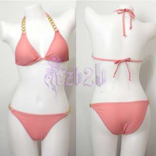 Sexy Pink Swimsuit Ladies Swimwear Top Set Bikini #5132  