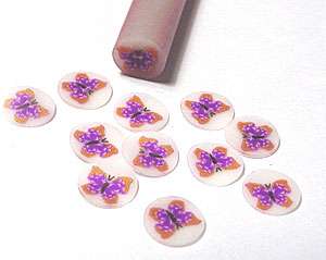 Purple Butterfly Fimo Nail Art, Scrapbooking Slices  