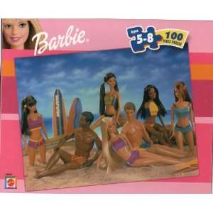   Barbie 100 Piece Puzzle   Surf City Beach With Friends Toys & Games