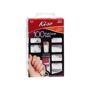  Kiss Full Cover Nails Kit, Short Square   100 / Pack, 2 