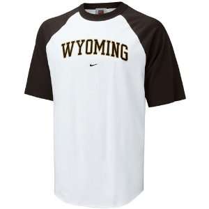  Nike Wyoming Cowboys White Classic Raglan T shirt Sports 