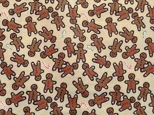 New Christmas Gingerbread Men Cookies Man Holiday Food Fabric BTY 