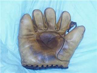 Vintage 1930s Frey MW Horsehide Split F Baseball Glove  