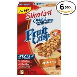 Slimfast Optima Meal Fruit Crisp Bar, Apple Crisp (Six Boxes of 6 Bars 