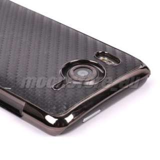 CHROME PLATED CASE COVER FOR HTC DESIRE HD G10 BLACK  