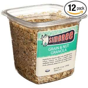 Simbree Grain & Nut Granola, 12 Ounce Plastic Tubs (Pack of 12 