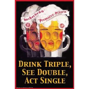  Drink Triple See Double Act Single 28x42 Giclee on Canvas 