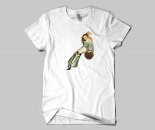 Vintage Look Pin Up Girl Leaning on Cigar T Shirt  