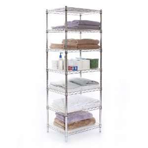  7 Shelf Towel/Linen Storage with White Shelf Liners