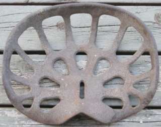Antique Vintage Cast Iron Old Rusty Tractor Seat 15.25 x 12  