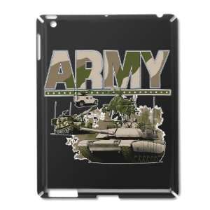 iPad 2 Case Black of US Army with Hummer Helicopter Soldiers and Tanks