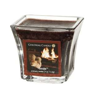  Colonial Candle Fireside 4 oz Scented Square Flared Jar 