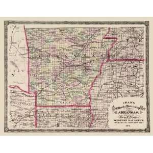  STATE OF ARKANSAS (AR) BY GEORGE F. CRAM 1875 MAP